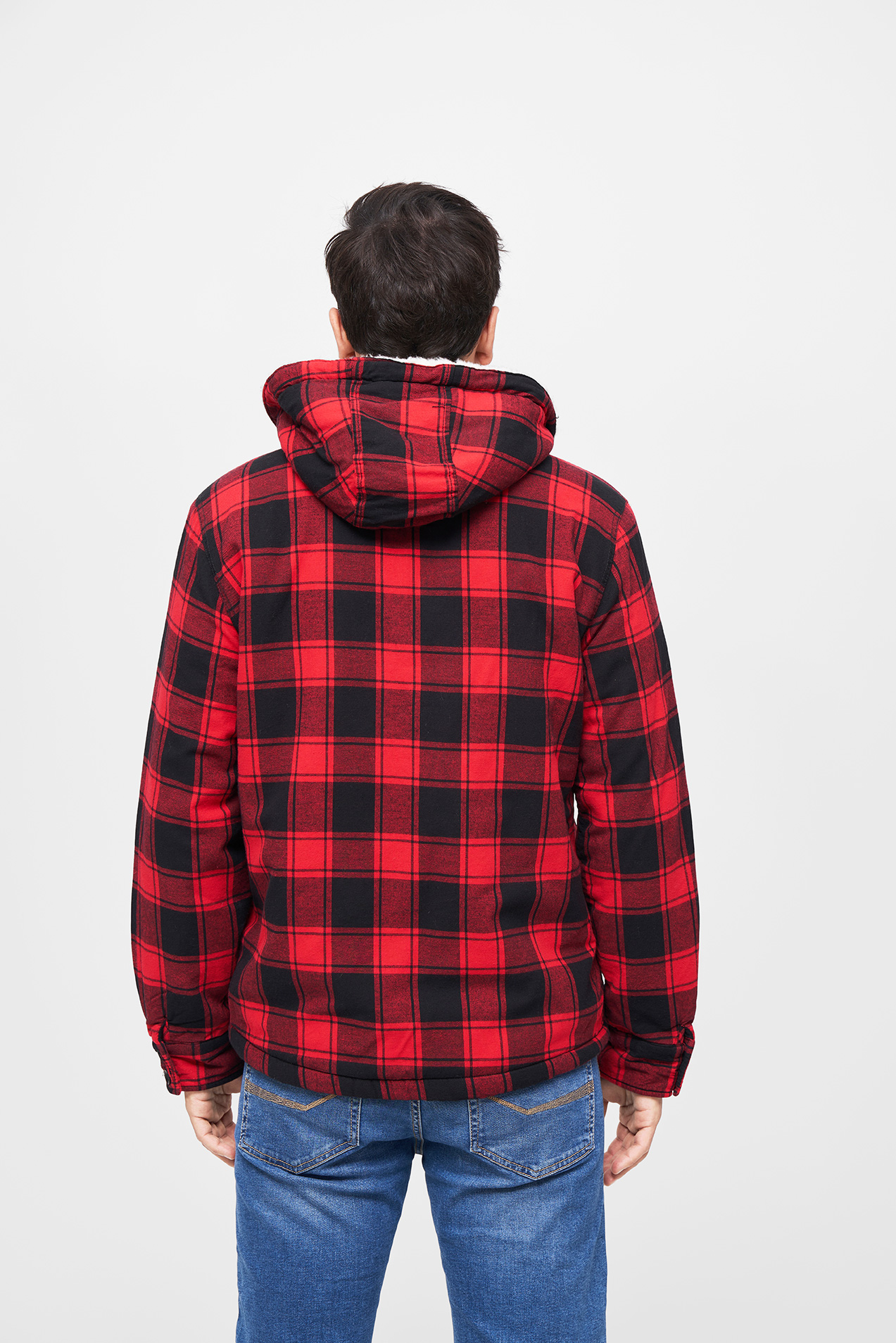 Lumber Jacket Hooded | red/black checkered | 6XL | 3172.41.6XL
