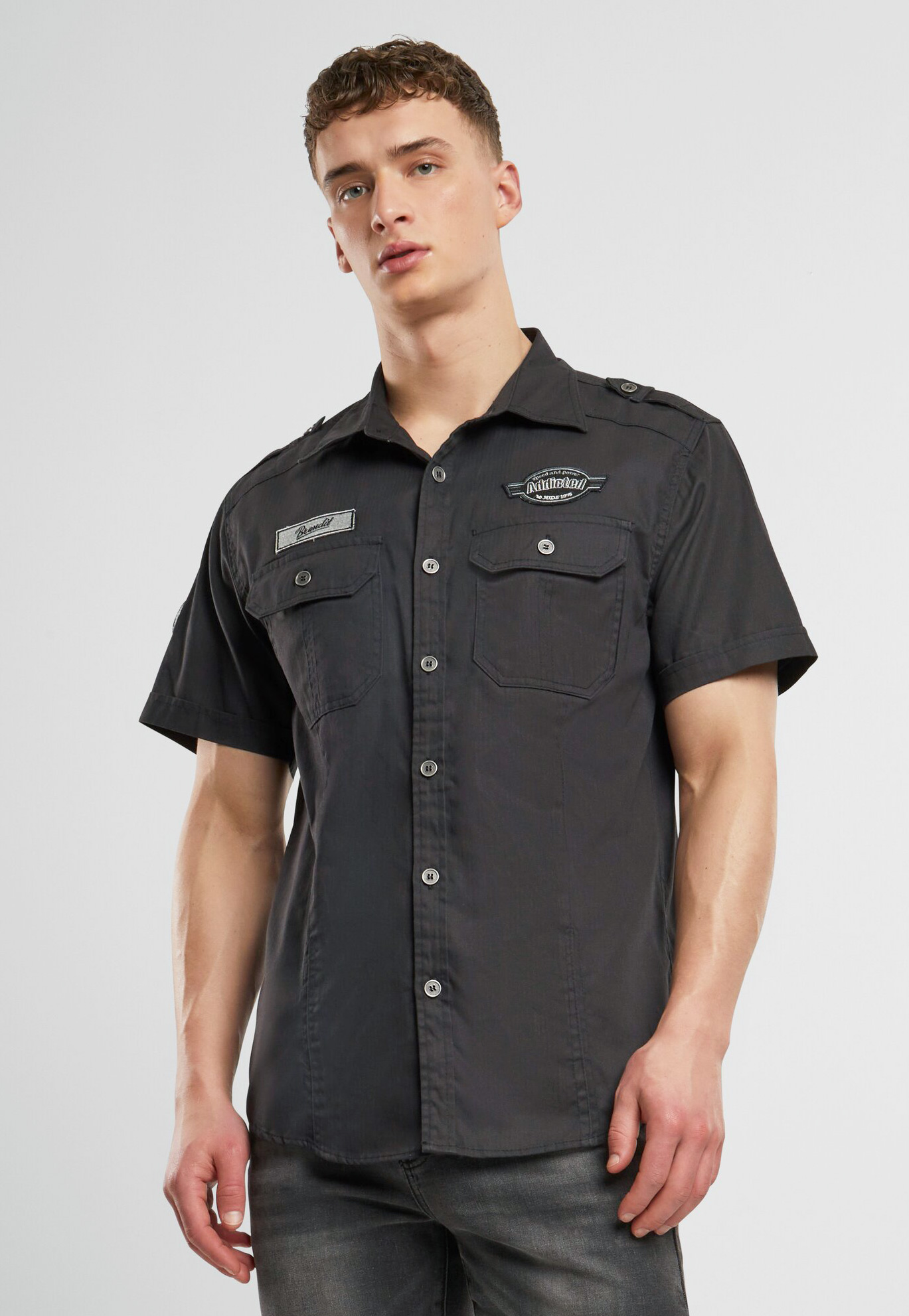 Luis Vintage Shirt Short Sleeve | black | 4XL | 4033.2.4XL