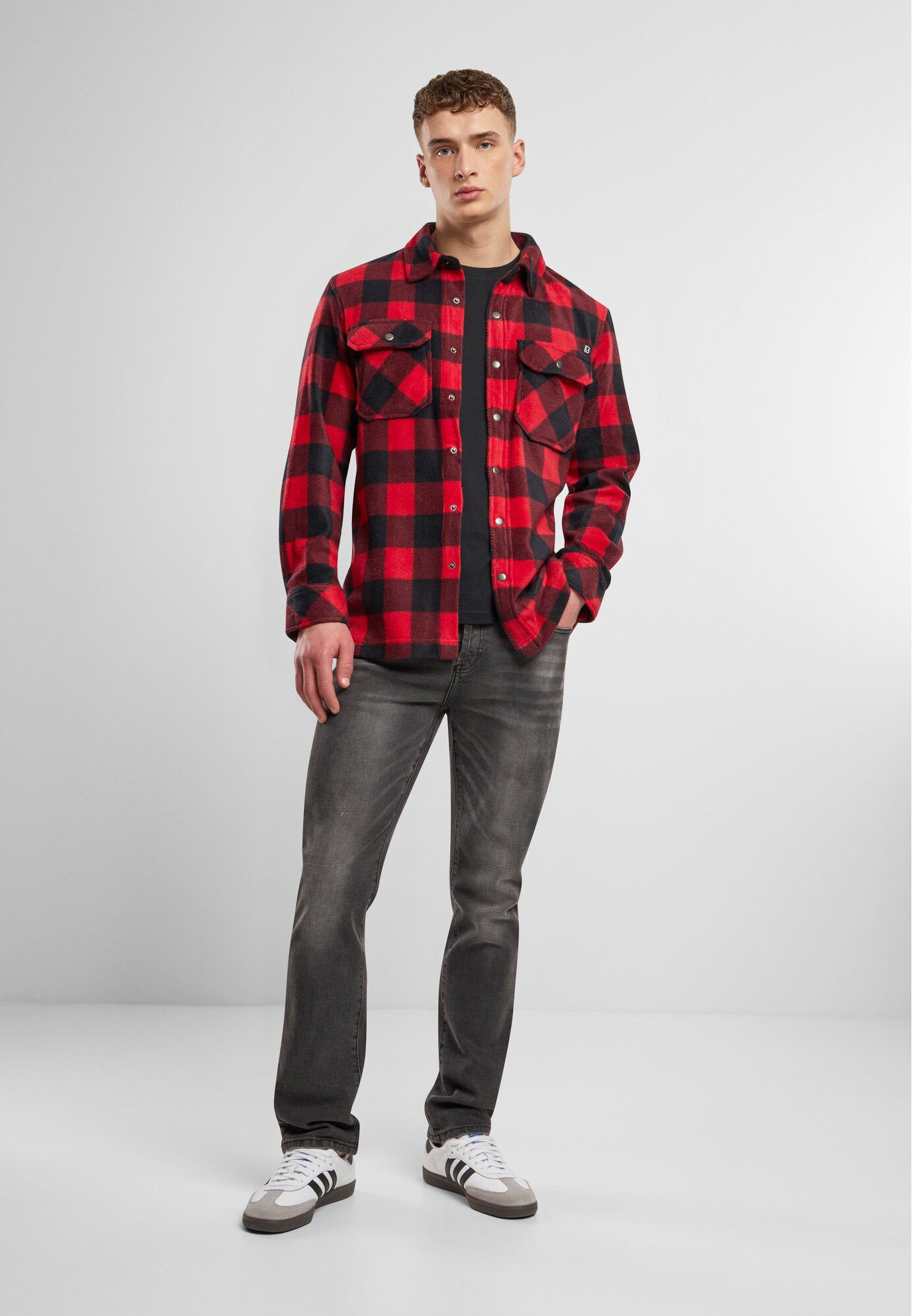 Jeff Fleece Shirt Long Sleeve | red/black checkered | M | 9720.41.M