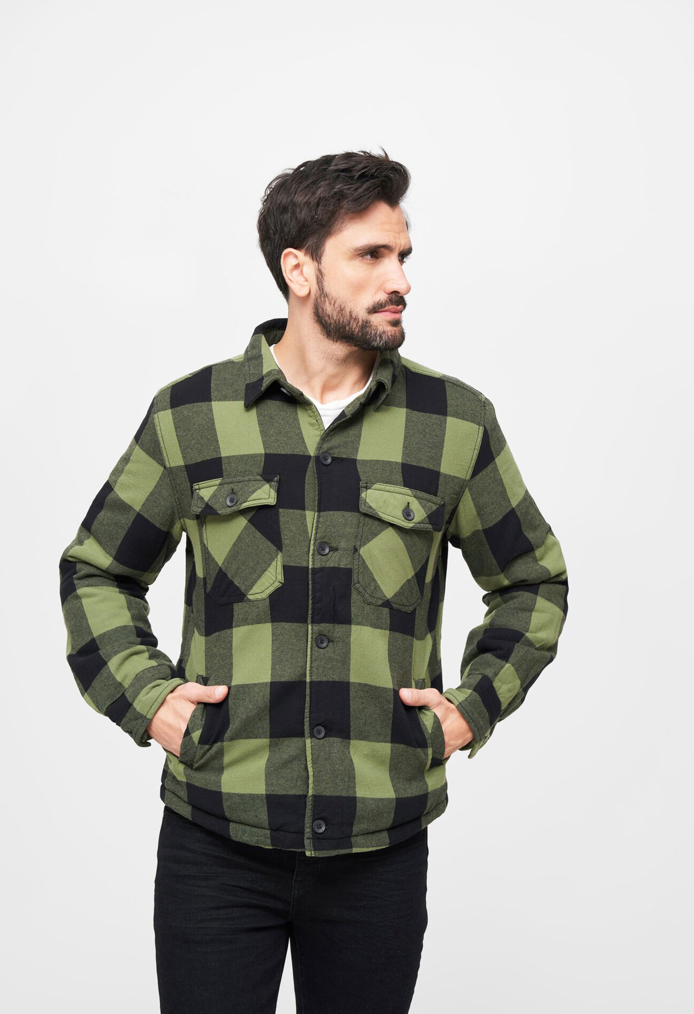Lumber Jacket | black/olive gingham | 3XL | 9478.184.3XL