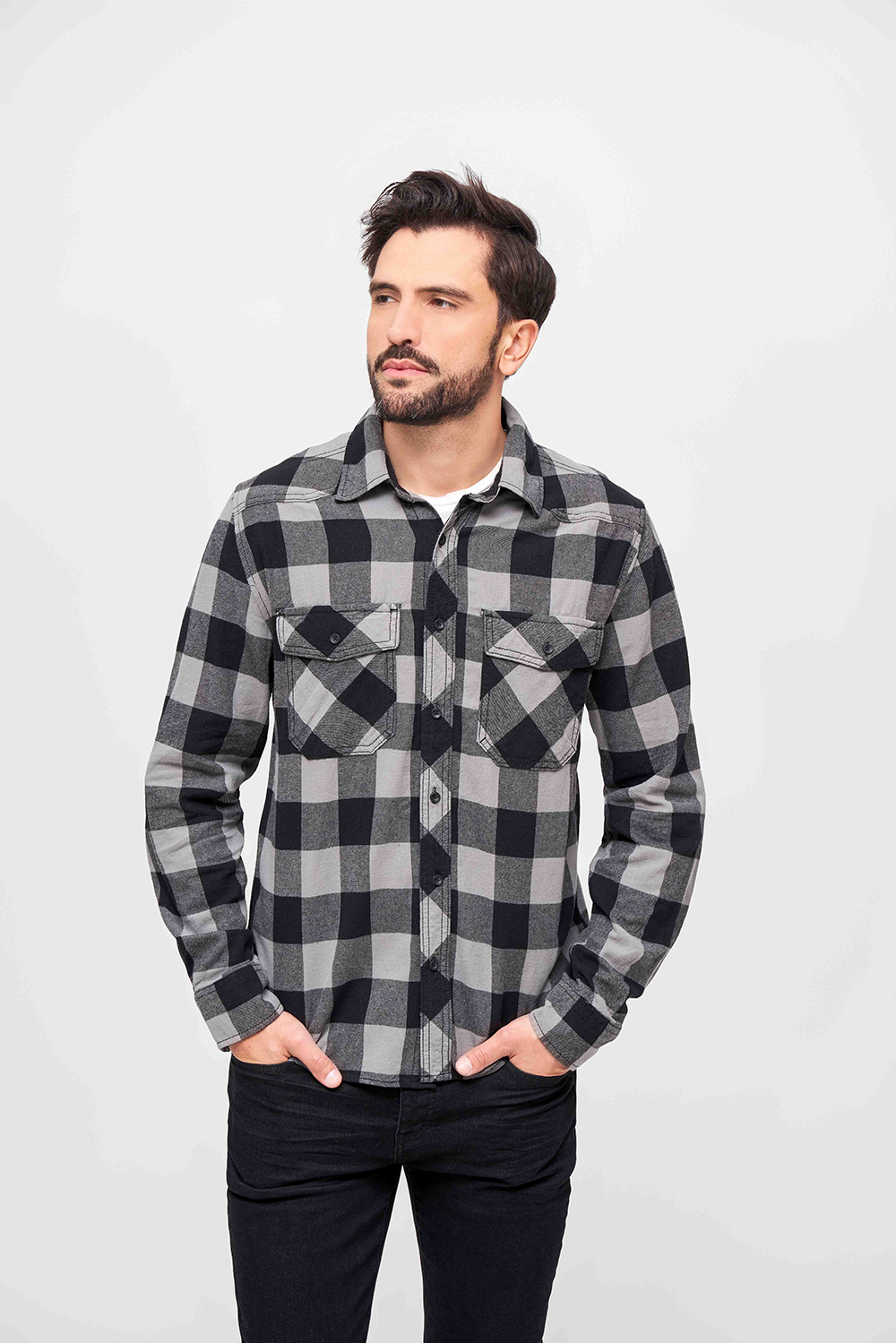 Brandit Checkshirt Flanellen overhemd groen-zwart 5XL 100% katoen Casual wear, Rock wear Brandit Checkshirt Flanellen overhemd groen-zwart 5XL 100% katoen Casual wear, Rock wear
