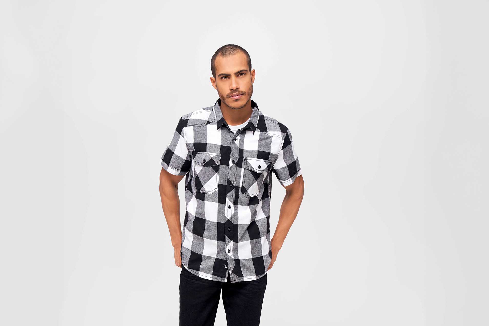 Check Shirt Short Sleeve | white/black checkered | M | 4032.46.M Check Shirt Short Sleeve | white/black checkered | M | 4032.46.M
