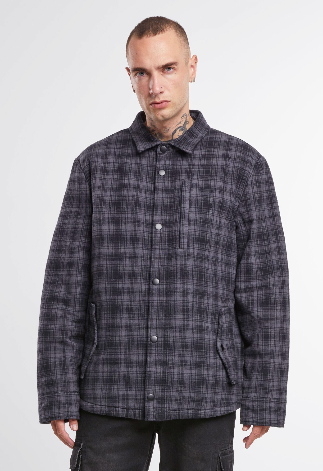 Classic Sherpa Jacket | anthracite/black checkered | 4XL