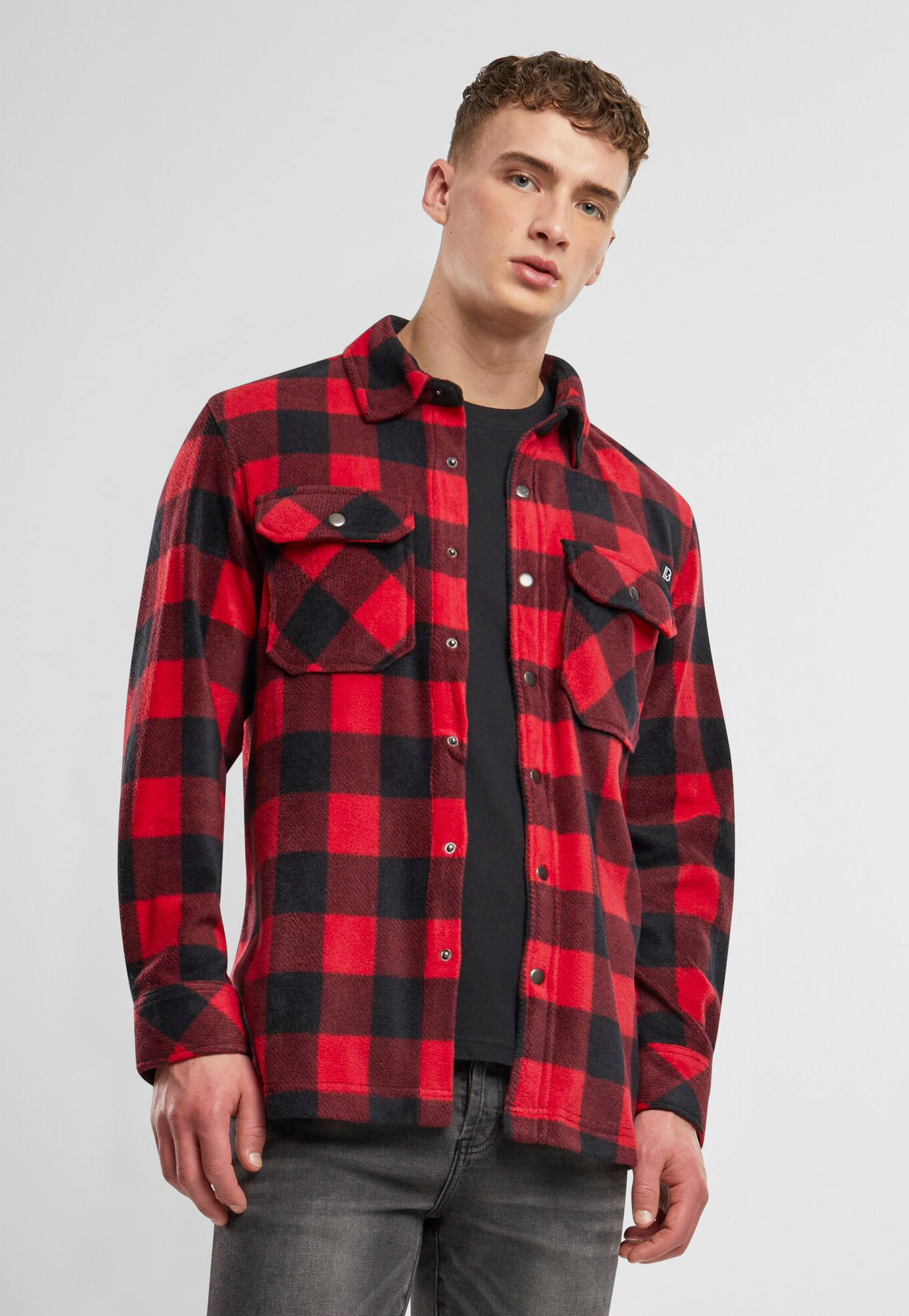 Jeff Fleece Shirt Long Sleeve | red/black checkered | M | 9720.41.M